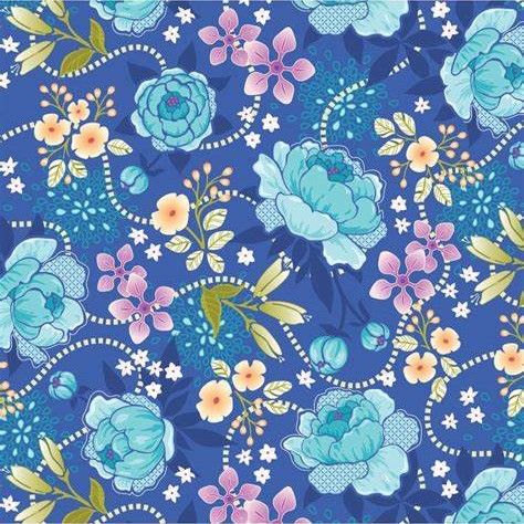Benartex Frolic Bouquet Peri