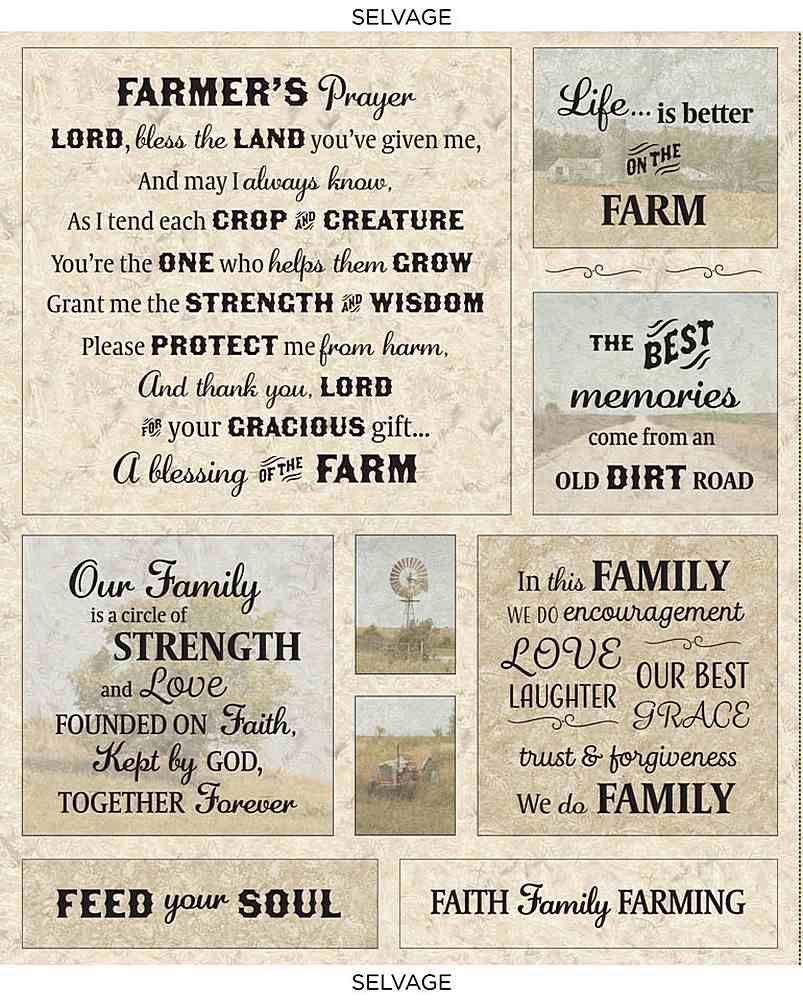 Timeless Treasures Farmer&#39;s Prayer PanelJT CD8738 Canyon