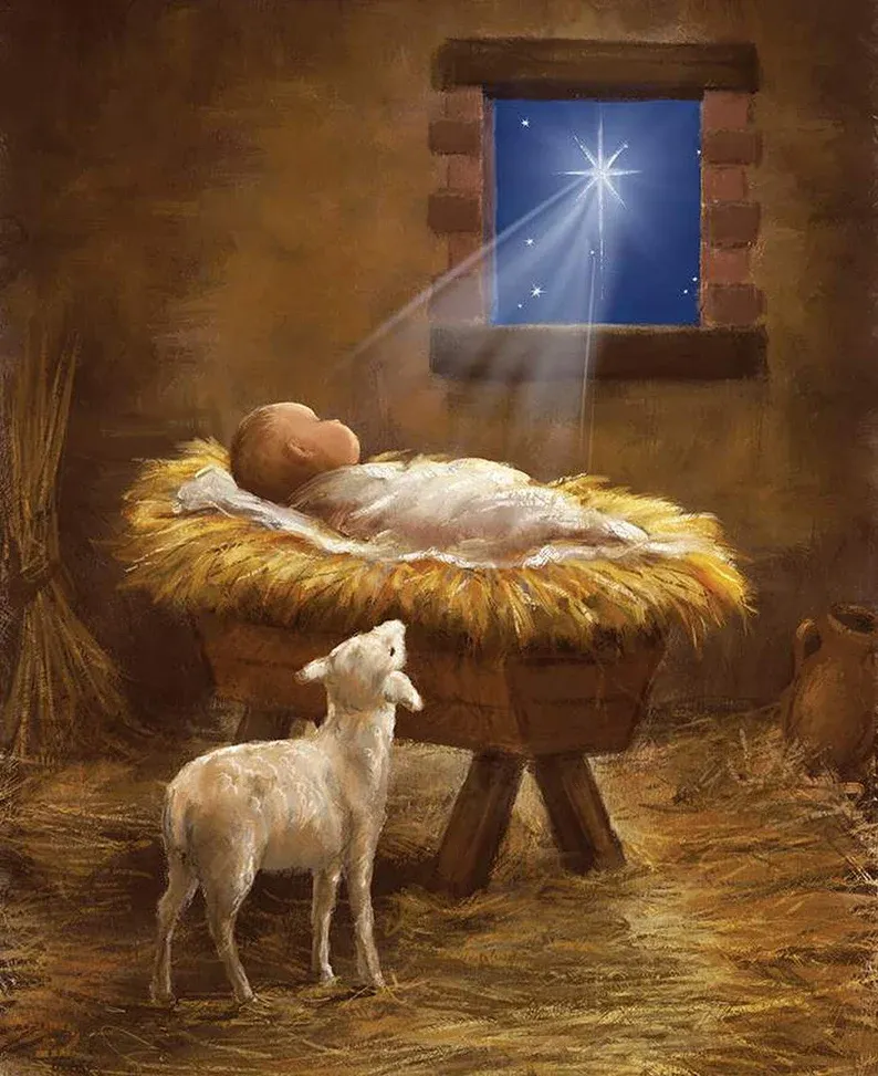 Riley Blake Picture A Christmas Panel PD12378 Manger