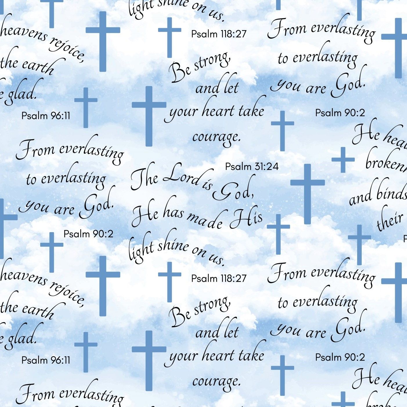 David Textiles Faithful Psalms Clouds DX 2263 1C 1 Blue