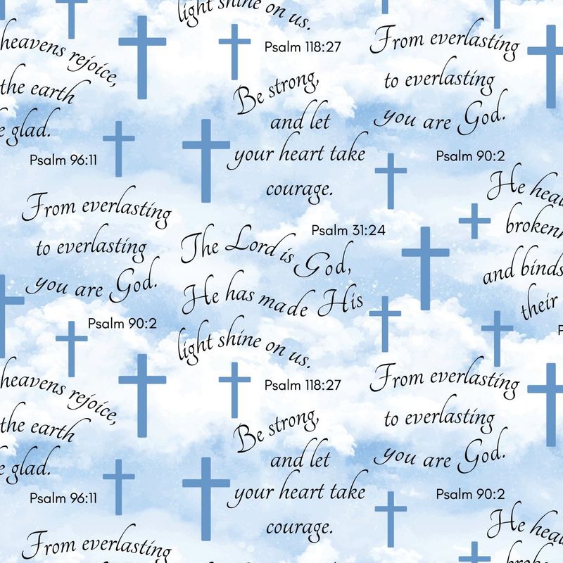 David Textiles Faithful Psalms Clouds DX 2263 1C 1 Blue
