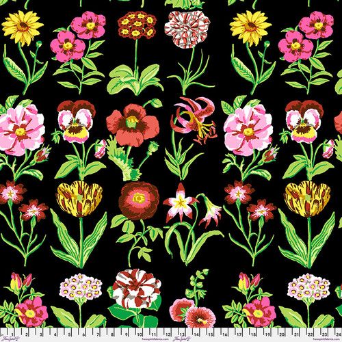 Free Spirit Kaffe Fassett Feb 25 Flower Studies Black