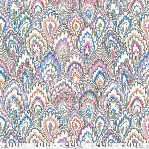 Free Spirit Kaffe Fassett Feb 25 Marble Scallops Grey