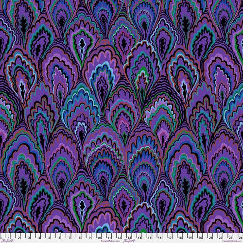 Free Spirit Kaffe Fassett Feb 25 Marble Scallops Purple