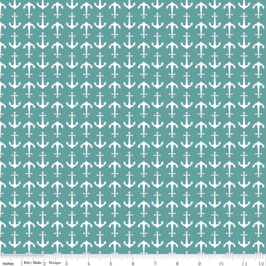 Riley Blake Holiday Banners C564-26 Teal