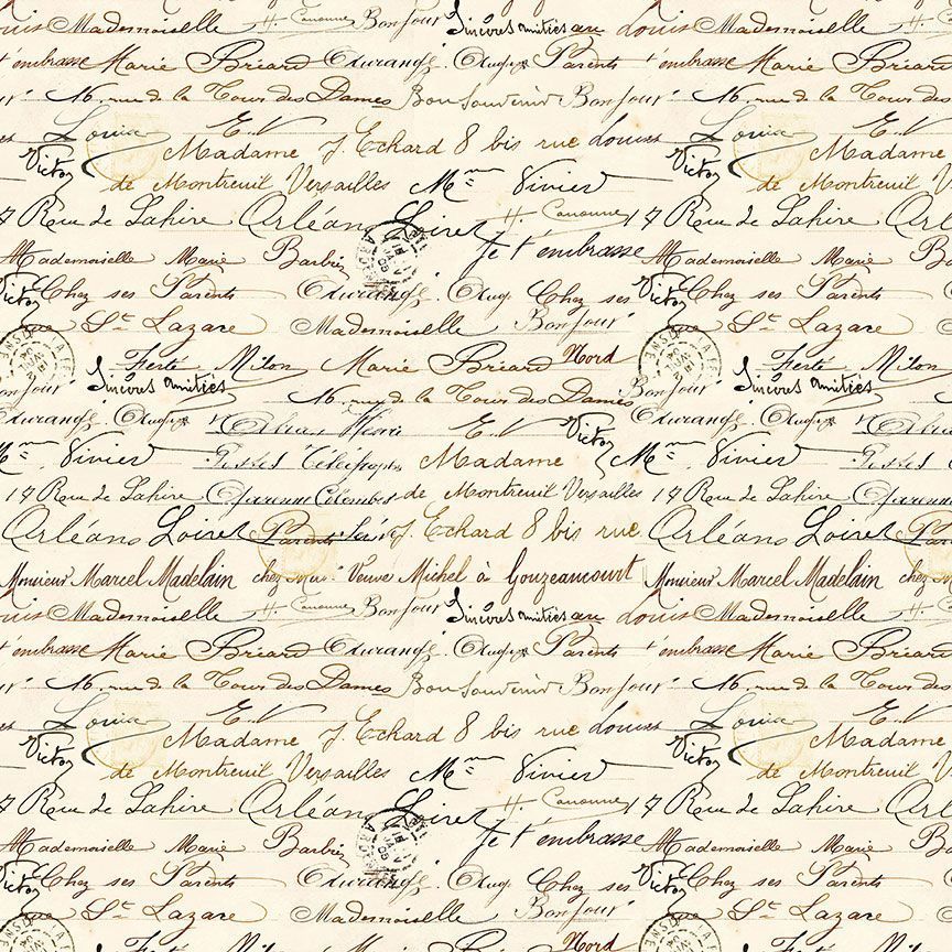 Timeless Treasures Script CD2210 Cream