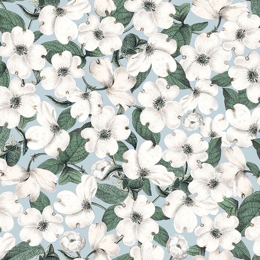 Timeless Treasures Fleur CD1740 Blue