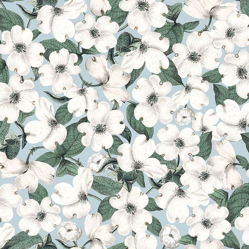 Timeless Treasures Fleur CD1740 Blue
