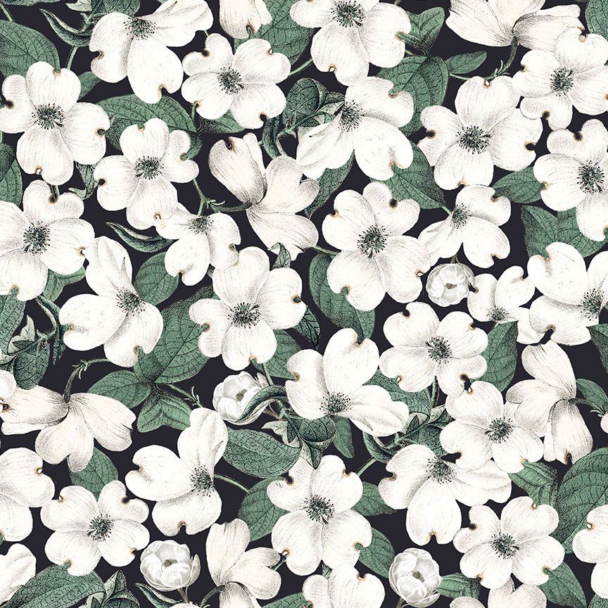 Timeless Treasures Fleur CD1740 Black