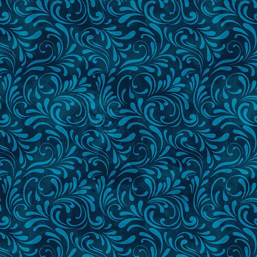 Benartex Butterfly Calypso Scroll Navy