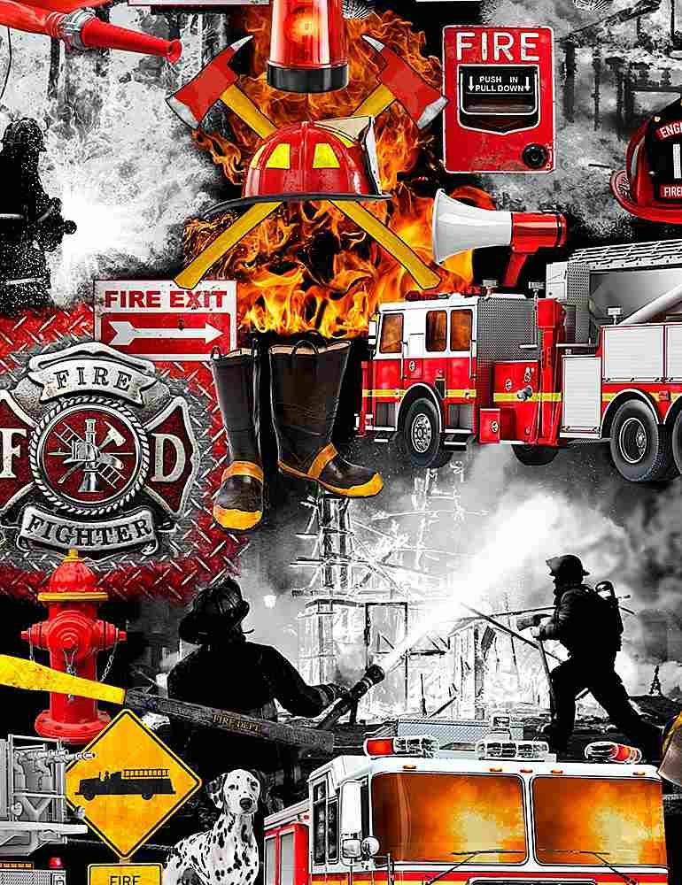 Timeless Treasures Fire C7731 Black