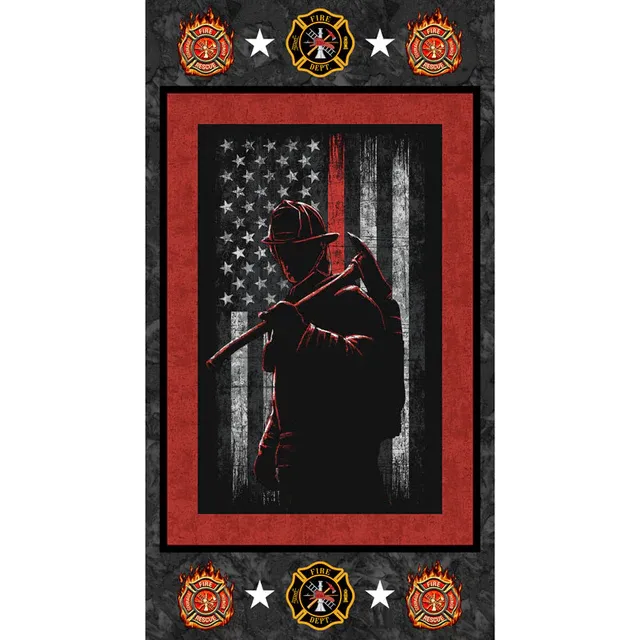 Sykel Enterprises Military Prints Firefighter Red Panel 1195-FF