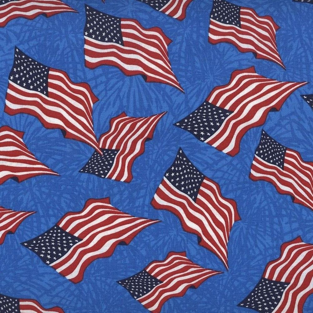Foust Made In The USA 49027 RWB Wavy Flag On Blue