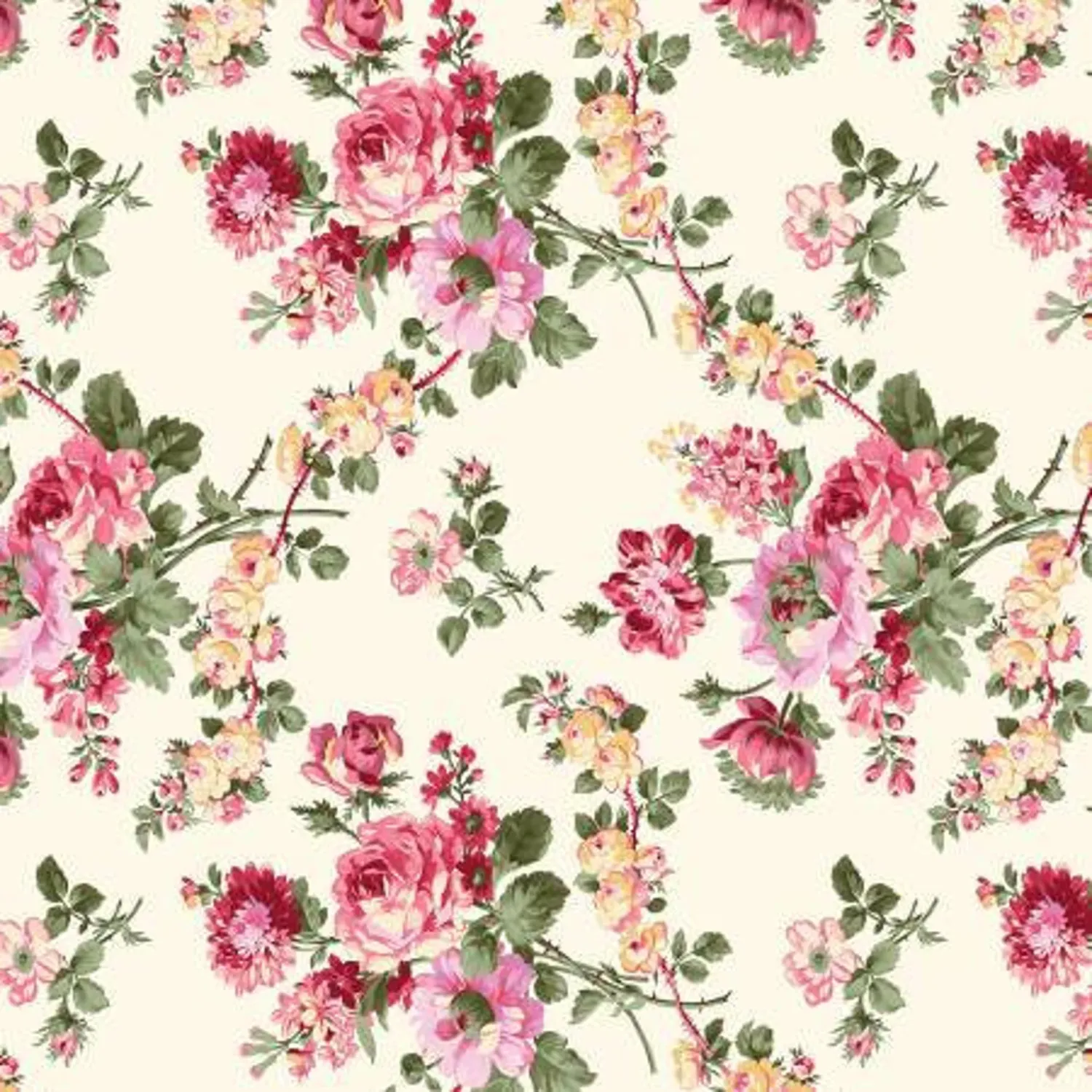 Benartex Promise Me 108&quot; The Rose Garden Cream