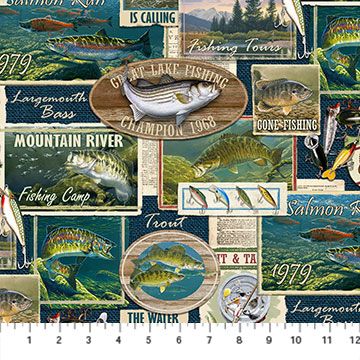 Northcott Hooked Fish Labels DP24459-49
