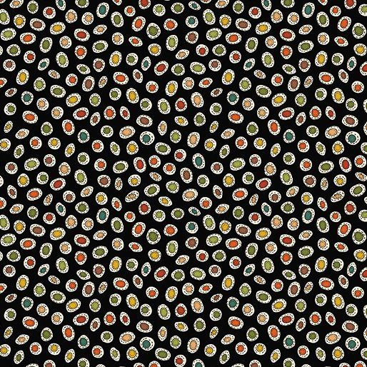 Benartex Pumpkin And Spice Spice Dot Black
