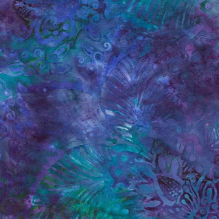Foust Blue Green Floral Batik 1726-9812