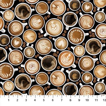 Northcott Cafe Culture Cups 24487 99 Black