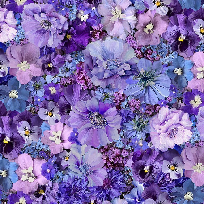 Timeless Treasures Fleur  Purple Cd 3502