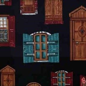 Michael Miller Doors And Windows DCX4248-BLAC-D
