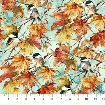 Northcott Autumn Breeze Birds Multi DP28057-62