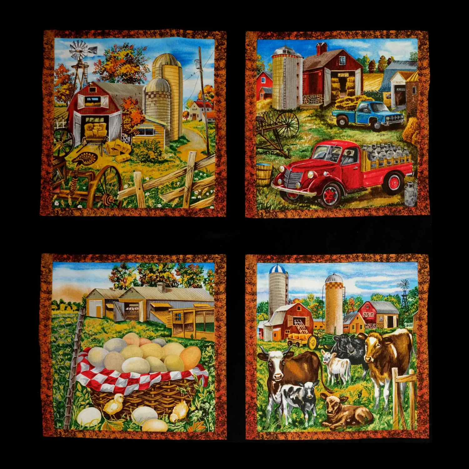Blank Quilting Down On The Farm Panel 8183 099 Black