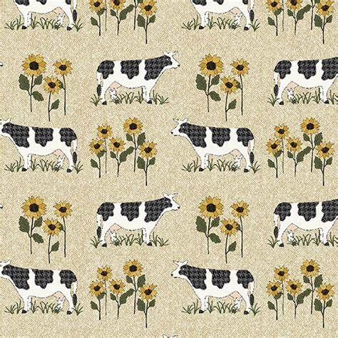 Benartex Heartland Grazing Cows Tan