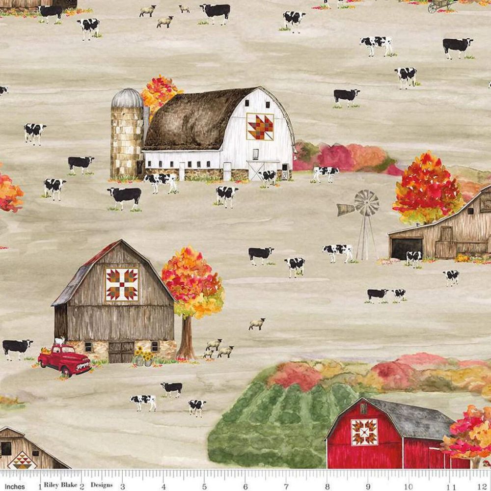 Riley Blake Fall Barn Quilts CD12200 Wheat