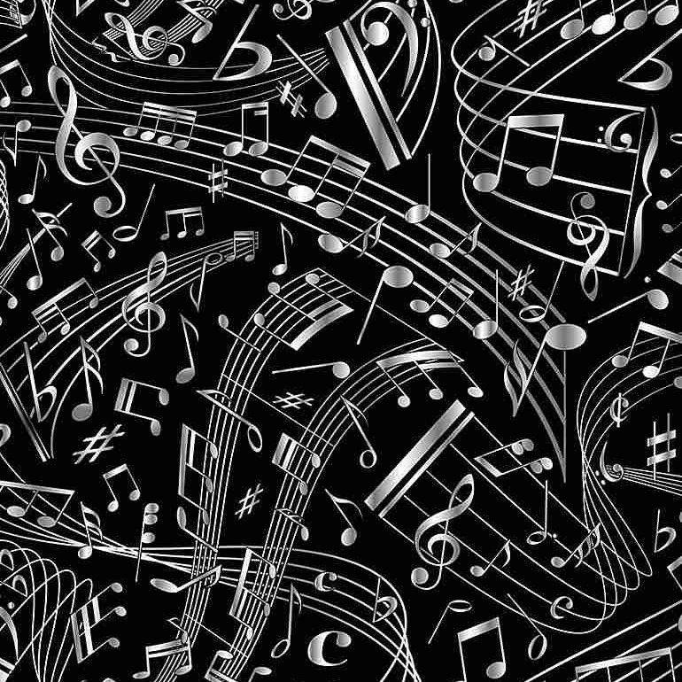 Timeless Treasures Music C7587 Black