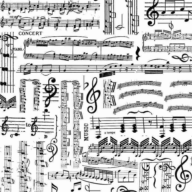Timeless Treasures Music C7584 White