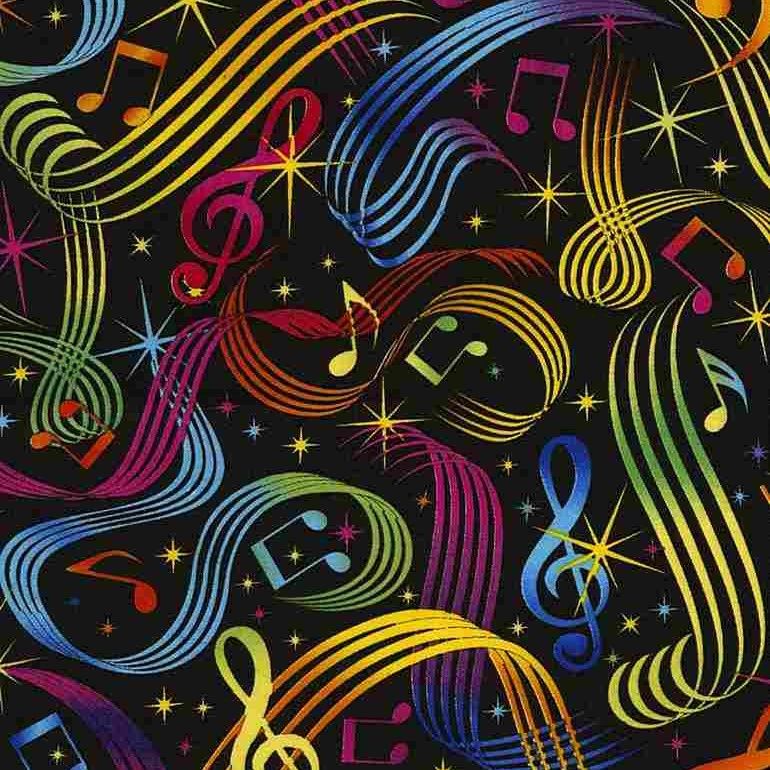Timeless Treasures Music C5397 Multi