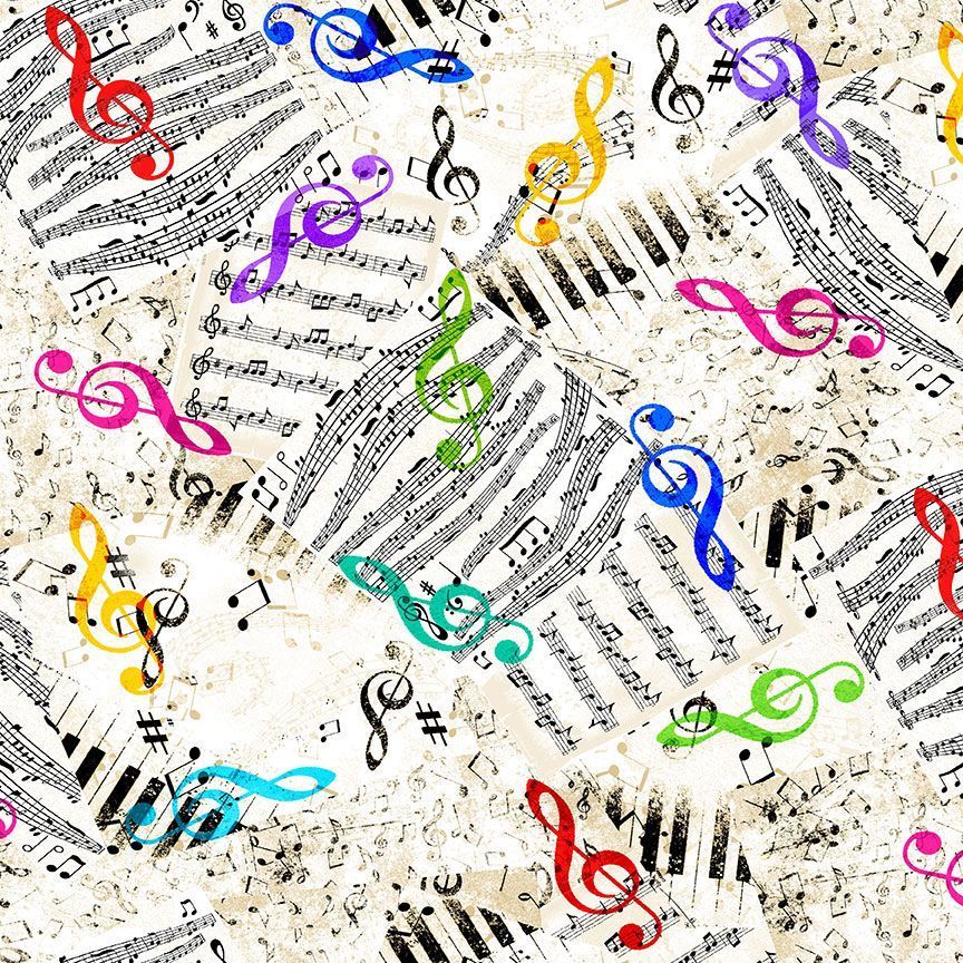 Timeless Treasures Music CD2233 White