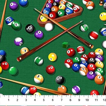 Northcott The Cave Billiards Green 24998-74