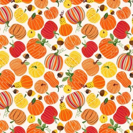 Benartex Hayrides &amp; Happiness Pumpkin Patch Cream