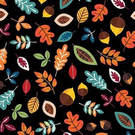 Benartex Hayrides &amp; Happiness Acorns &amp; Leaves Black