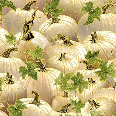 Benartex Harvest Festival Harvest Pumpkins Cream