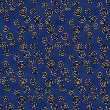 Clothworks Feline Frolic Y2802-92M Dark Royal Blue