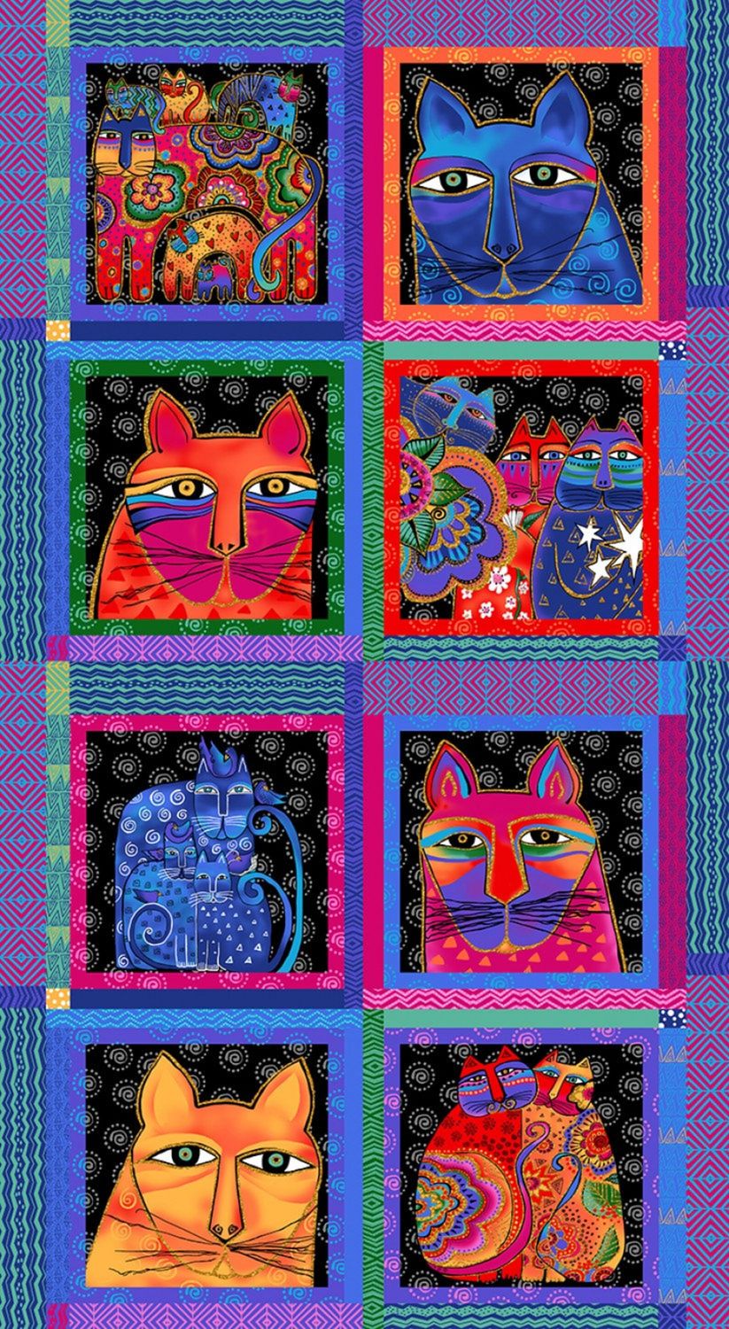 Clothworks Feline Frolic Y2796-55M Multi Color