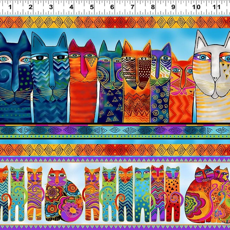 Clothworks Feline Frolic Y2797-55M Multi Color