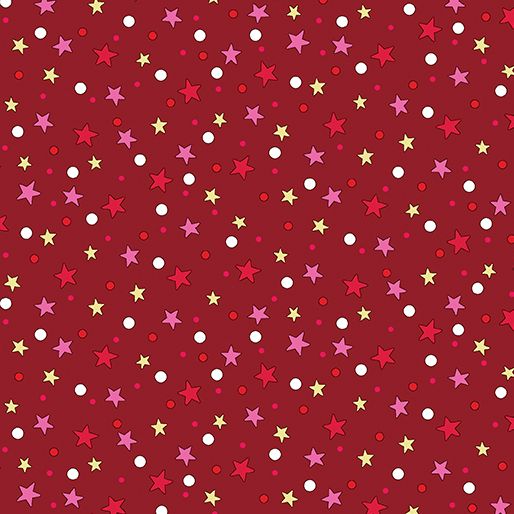 Benartex Tiny Secrets Starry Nights Red