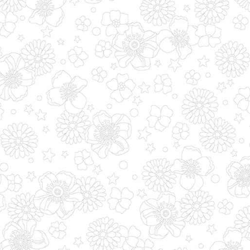 Benartex Tiny Secrets Open Meadow White