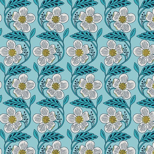 Benartex Blooming Color 2 Dora Turquoise
