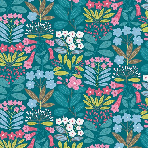 Benartex Blooming Color 2 Emme Teal