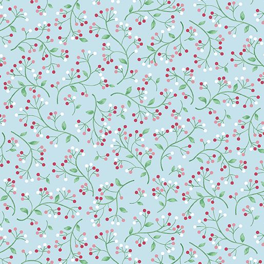 Benartex Wander Lane II Winter Berry Ice