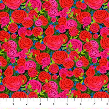 Northcott Quilt Retreat Red Roses DP25154-24