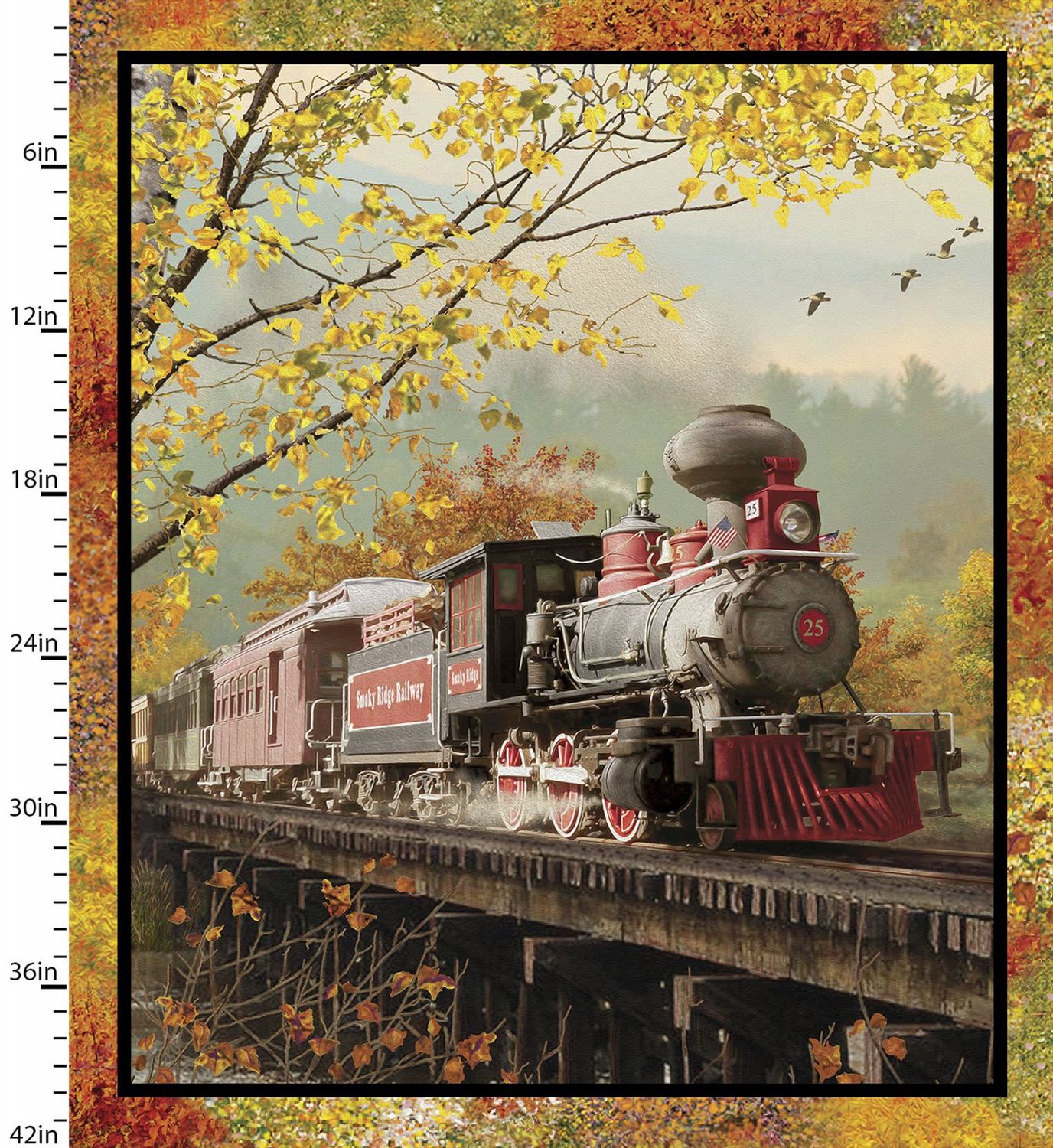 3 Wishes Autumn Steam Large Panel Train