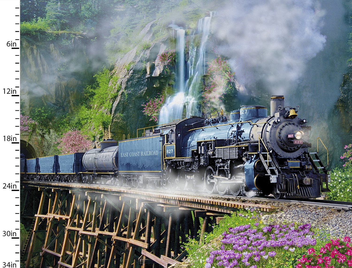3 Wishes Steam In The Spring STMSP Lrg Train Panel