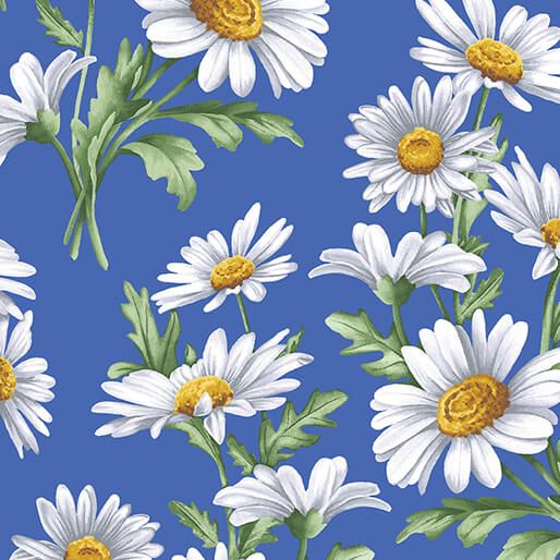 Benartex All About Daisies Medium Blue