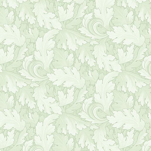 Benartex All About Daisies Twirling Leaves Light Green