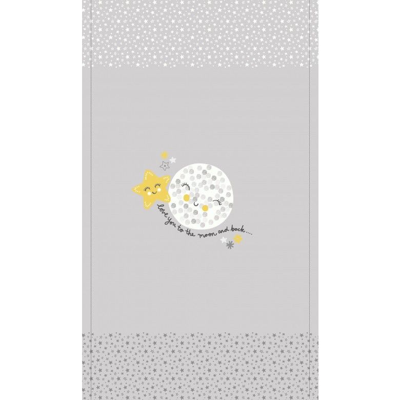 Michael Miller Love You To The Moon Panel CX10084-GRAY-D